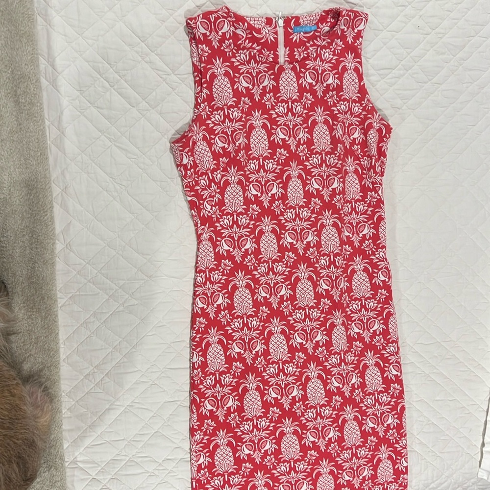 EUC - J McLaughlin Sophia Catalina dress, pink with pineapple - sz XS